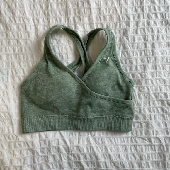 Gymshark Original Sage Green Camo Seamless Sports bra - Picture 1 of 5